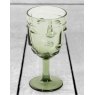 Set Of 6 Green Deco Face Wine Glasses lifestyle image of the glass
