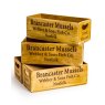 Set Of 4 Antiqued Brancaster Mussels Wooden Boxes image of the boxes on a white background