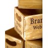 Set Of 4 Antiqued Brancaster Mussels Wooden Boxes close up image of the boxes on a white background