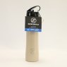 JT Fitness Nude 500ml Straw Water Bottle image of the bottle with label on a beige background