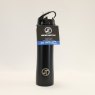 JT Fitness Black 500ml Straw Water Bottle image of the bottle with label on a beige background