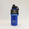 JT Fitness Royal Blue 1000ml Flip Lid Water Bottle image of the bottle with label on a beige background