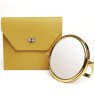 Alice Wheeler Ochre Luxury Pocket Mirror And Case image of the mirror and case on a white background