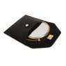 Alice Wheeler Black Luxury Travel Mirror And Case image of the mirror and case on a white background