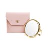 Alice Wheeler Pink Luxury Travel Mirror And Case image of the mirror and case on a white background