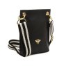 Alice Wheeler Black Primrose Phone Cross Body Bag image of the bag on a white background