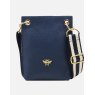 Alice Wheeler Navy Primrose Phone Cross Body Bag image of the bag on a white background