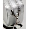 Alice Wheeler Silver Soho Duel Compartment Camera Cross Body Bag close up image of the bag on a white background