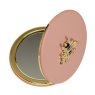 Alice Wheeler Pink Round Compact Mirror image of the mirror open on a white background