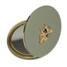 Alice Wheeler Sage Round Compact Mirror image of the mirror open on a white background