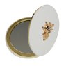 Alice Wheeler White Round Compact Mirror image of the mirror open on a white background