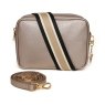 Alice Wheeler Bronze Soho Duel Compartment Camera Cross Body Bag image of the bag on a white background