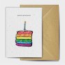 The Seed Card Company Crumbs At The End Of The Rainbow Birthday Card image of the card and envelope on a white background