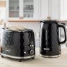 Daewoo Honeycomb 1.7L Black Kettle lifestyle image of the kettle with matching toaster