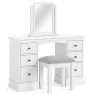 Bordeaux White Vanity Mirror image of the mirror with the stool and table on a white background
