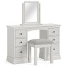 Bordeaux Cotton Double Pedestal Dressing Table image of the dressing table with mirror and stool on a white background