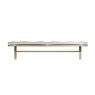 Heritage 2.5m Cross Legged Dining Bench side on image of the bench on a white background