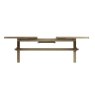 Heritage 2m Crossed Legged Bench & 5 Cushioned Cross Back Chairs image of the table extended on a white background