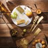 Artesa Round White Marble Cheese Board lifestyle image of the board