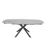 Sintered Stone 1.4m White Extending Dining Table side on image of the table extended on a white background