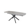 Sintered Stone 1.4m White Extending Dining Table angled image of the table extended on a white background