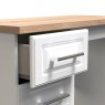 Stoneacre Vanity Dressing Table close up image with drawer open on a white background