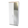 Stoneacre 2ft 6in Mirror Wardrobe angled image of the front of the wardrobe on a white background