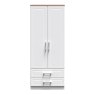 Stoneacre 2ft 6in 2 Drawer Wardrobe front on image of the wardrobe on a white background