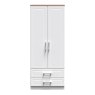 Stoneacre 2ft 6in 2 Drawer Wardrobe front on image of the wardrobe on a white background