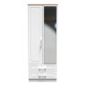 Stoneacre 2ft 6in 2 Drawer Mirror Wardrobe front on image of the wardrobe on a white background