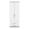 Stoneacre Tall 2ft 6in 2 Drawer Wardrobe front on image of the wardrobe on a white background