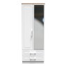 Stoneacre Tall 2ft 6in 2 Drawer Mirror Wardrobe front on image of the wardrobe on a white background