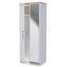 Stoneacre Tall 2ft 6in Mirror Wardrobe angled image of the wardrobe with open door on a white background
