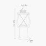 Pacific Gibson Black Wood Lantern Table Lamp Dimensions