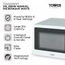 Tower White 20L Manual Microwave lifestyle image of the microwave on a white background