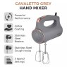 Tower Cavaletto Grey Hand Mixer lifestyle image of the mixer on a white background with specs