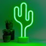 Legami Neon Effect Cactus LED Lamp lifestyle image of the lamp