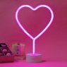 Legami Neon Effect Heart LED Lamp lifestyle image of the lamp