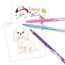 Topmodel Create Your Doggy Colouring Book image of the dog designs on a white background