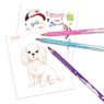 Topmodel Create Your Doggy Colouring Book image of the dog designs on a white background