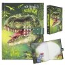 Dino World Dinosaur Diary With Code And Light image of the diary with inside pages on a white background