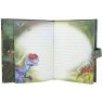 Dino World Dinosaur Diary With Code And Light image of the pages inside on a white background