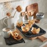 Denby Quantanium Finish 12 Cup Cupcake Tin lifestyle image of the cupcake tin