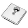 Salter White Magnifying Mechanical Bathroom Scale angled image of the scale on a white background