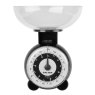 Salter Black Orb Mechanical Kitchen Scale front on image of the scales on a white background