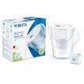 Brita Marella XL White Filter Water Jug image of the jug and packaging on a white background