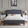 Beatrice Bedstead In Dark Grey front on lifestyle image of the bedstead