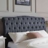 Beatrice Bedstead In Dark Grey angled close up lifestyle image of the bedstead
