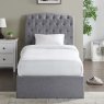 Beatrice Bedstead In Light Grey lifestyle image of the single bed