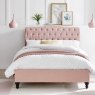 Beatrice Bedstead In Pink front on lifestyle image of the bedstead